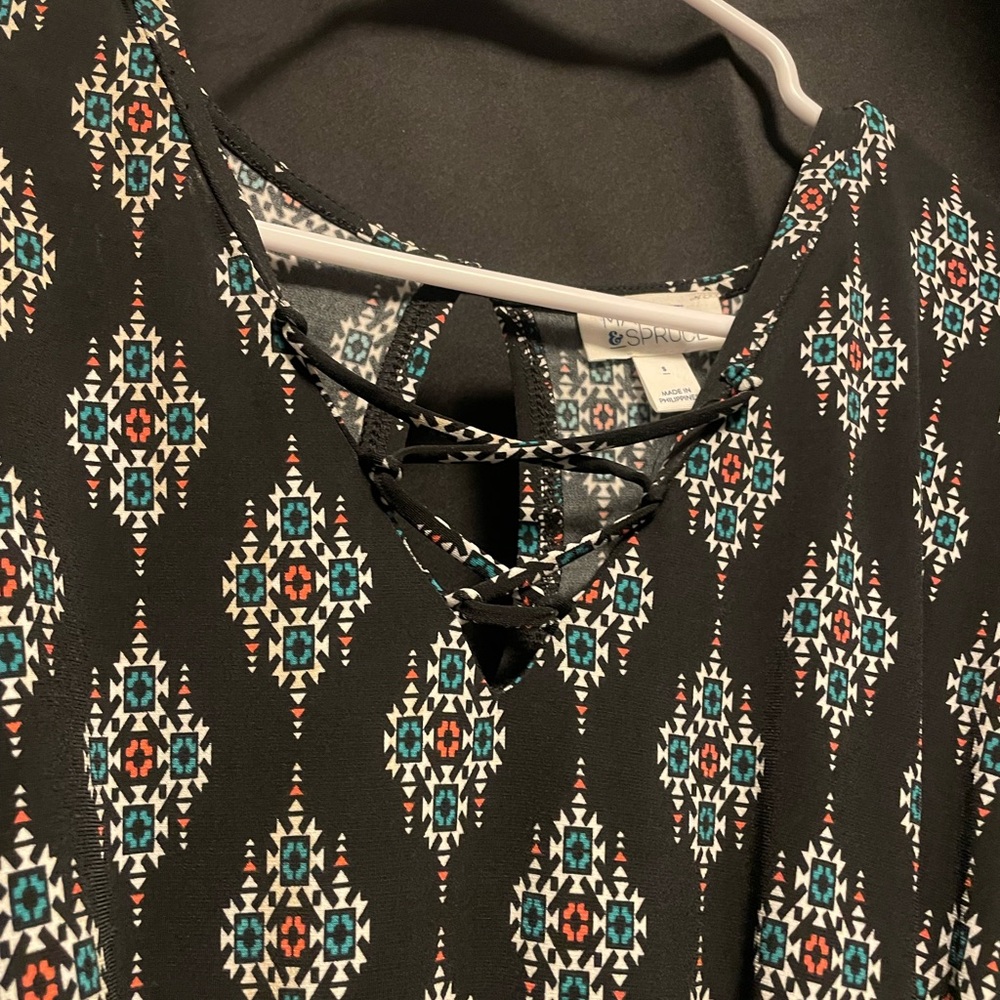 Market and Spruce Black and White Casual Jumpsuit V-Neck - Picture 3 of 3